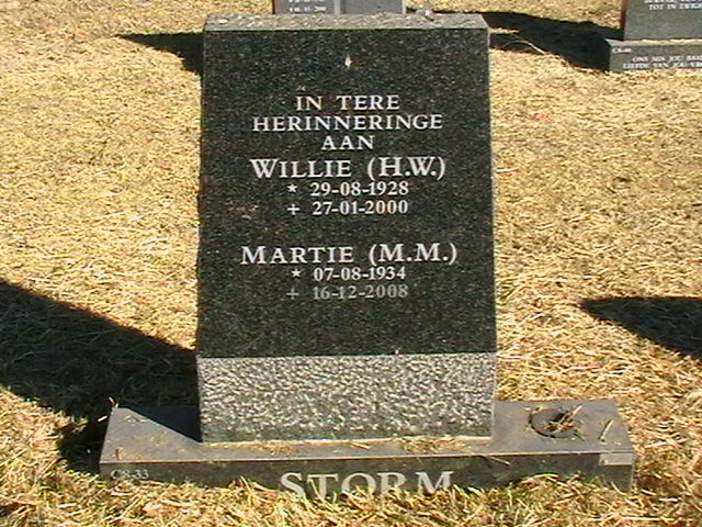 STORM H.W. 1928-2000 & M.M. 1934-2008