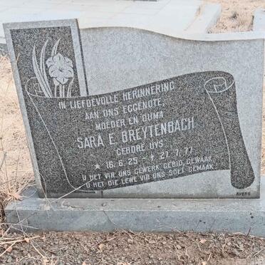 BREYTENBACH Sara E. nee UYS 1925-1977
