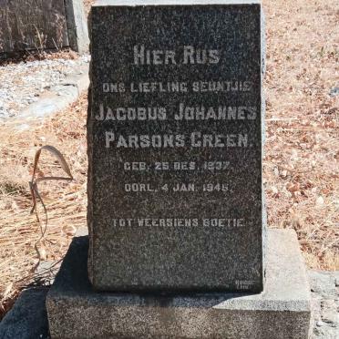 GREEN Jacobus Johannes Parsons 1937-1945