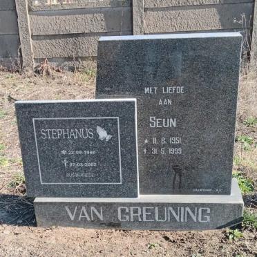 GREUNING Seun, van 1951-1999 :: VAN GREUNING Stephanus 1986-2002