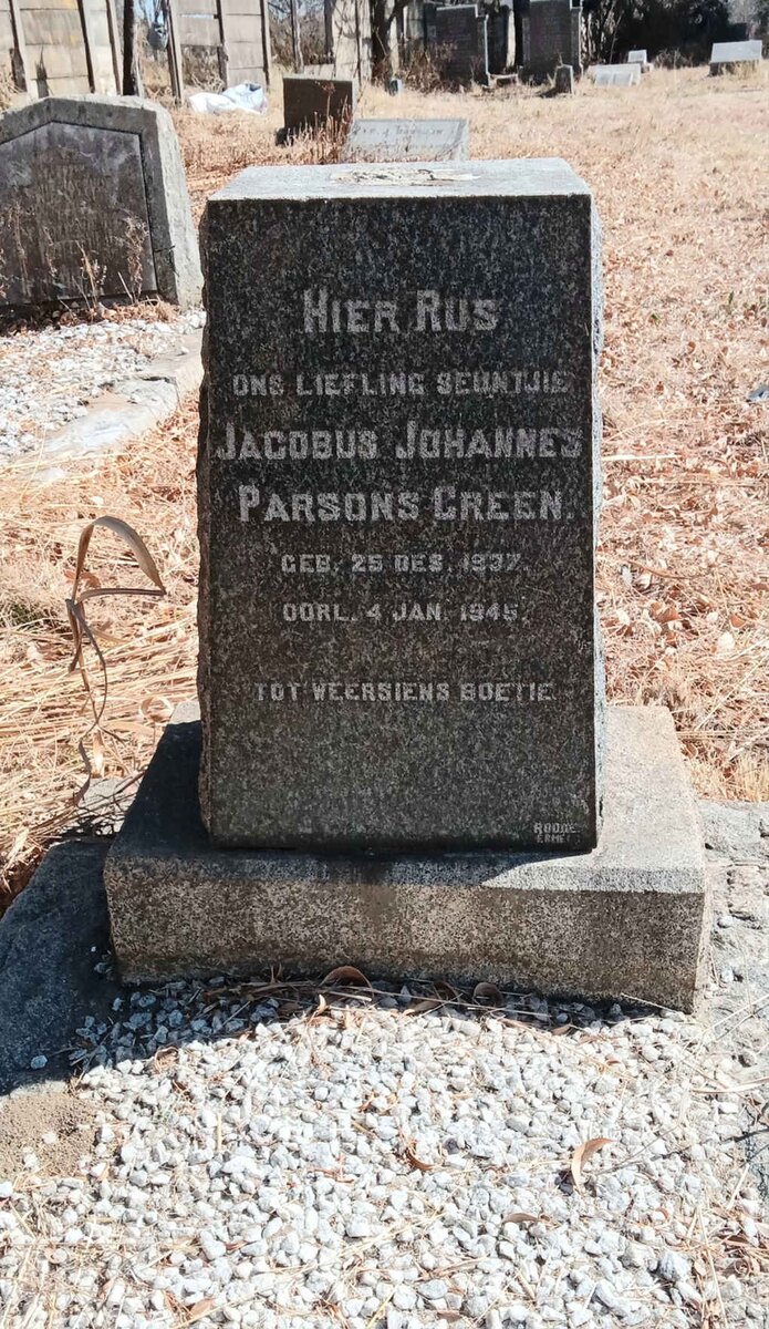 GREEN Jacobus Johannes Parsons 1937-1945