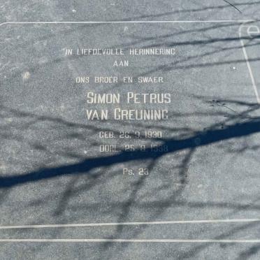 GREUNING Simon Petrus, van 1930-1998