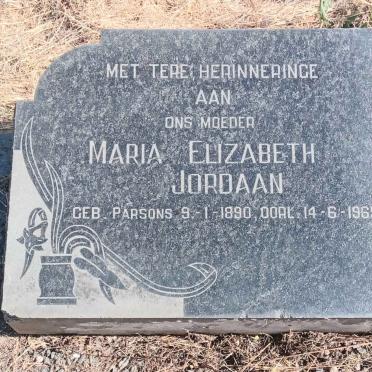 JORDAAN Maria Elizabeth nee PARSONS 1890-1965