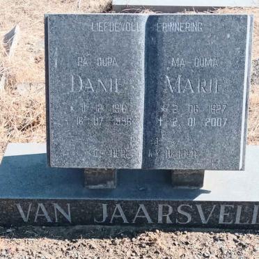 JAARSVELD Danie, van 1916-1996 & Marie 1927-2007