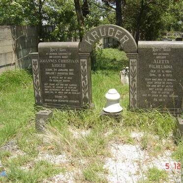 KRUGER Johannes Christiaan 1892-1950 &amp; Aletta Wilhelmina 1894-1973