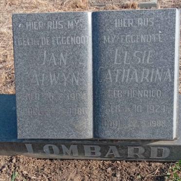 LOMBARD Jan Alwyn 1904-1960 & Elsie Catharina HENRICO 1923-1988