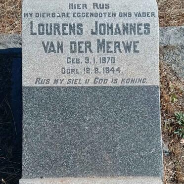 MERWE Lourens Johannes, van der 1870-1944