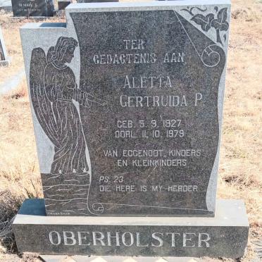 OBERHOLSTER Aletta Gertruida P. 1927-1979