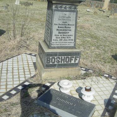 BOSHOFF Willem Hendrik 1931-1987 :: BOSHOFF Anna Maria Margaretha nee DE VILLIERS 1871-1942