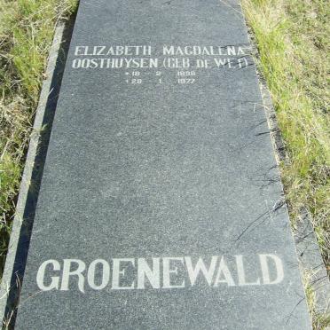 GROENEWALD Elizabeth Magdalena Oosthuysen nee DE WET 1898-1977