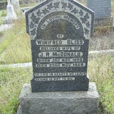 McDONALD Winifred Bliss 1899-1929