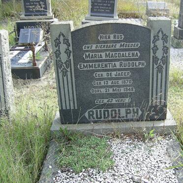 RUDOLPH Maria Magdalena Emmerentia nee DE JAGER 1870-1948