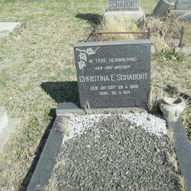 SCHABORT Christina E. nee DU TOIT 1889-1971