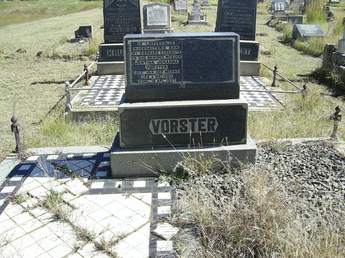 VORSTER Jentina Johanna nee VAN DER MERWE 1880-1937