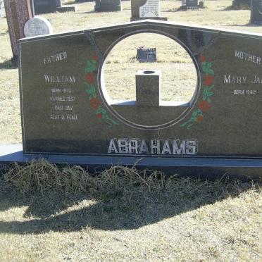 ABRAHAMS William 1933-1997 &amp; Mary Jane 1942-