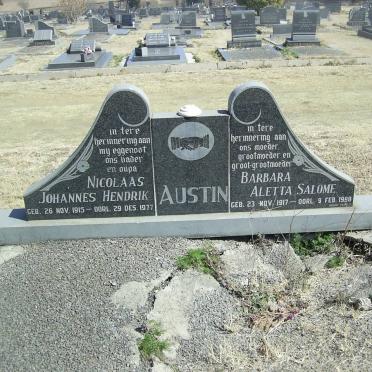 AUSTIN Nicolaas Johannes Hendrik 1915-1977 &amp; Barbara Aletta Salome 1917-1998