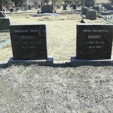 BOSHOFF Christiaan Hendrik 1885-1965 & Sophia Magdelena 1895-1974