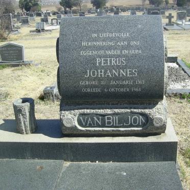 BILJON Petrus Johannes, van 1913-1988