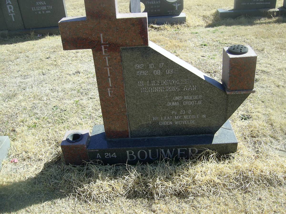BOUWER Lettie 1912-1992