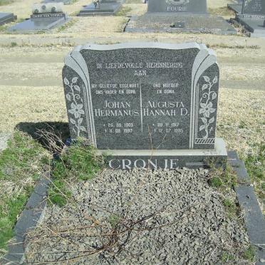 CRONJE Johan Hermanus 1903-1987 &amp; Augusta Hannah D. 1917-1985