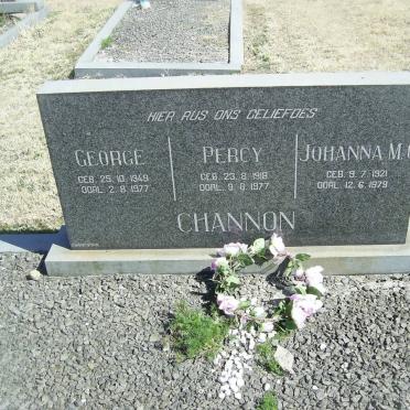 CHANNON Percy 1918-1977 &amp; Johanna M.C. 1921-1979 :: CHANNON George 1949-1977