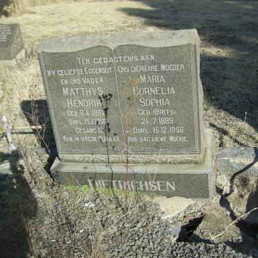 DIETRICHSEN Matthys Hendrik 1882-1956 &amp; Maria Cornelia Sophia BRITS 1889-1956