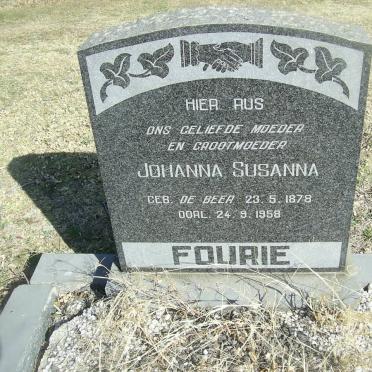 FOURIE Johanna Susanna nee DE BEER 1878-1958