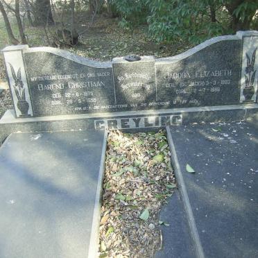 GREYLING Barend Christiaan 1875-1956 &amp; Jacoba Elizabeth DE JAGER 1883-1969