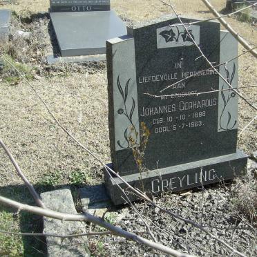 GREYLING Johannes Gerhardus 1898-1963