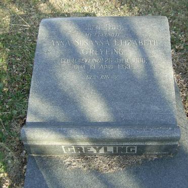 GREYLING Anna Susanna Elizabeth nee GREYLING 1886-1953