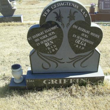 GRIFFIN Ben 1924-2001 &amp; Olga 1930-