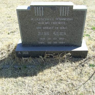 GENIS Babs 1919-1994