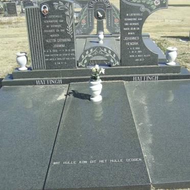 HATTINGH Johannes Hendrik 1936-1984 &amp; Aletta Catharina Johanna 1933-1981