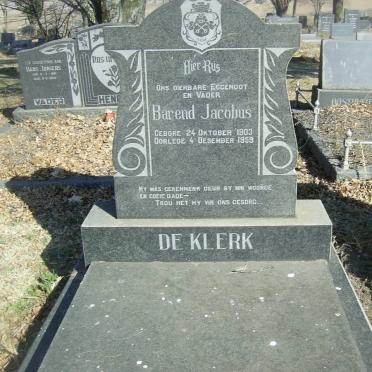 KLERK Barend Jacobus, de 1903-1959