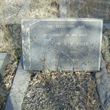 KRIEK Solomon J.P. 1890-1952