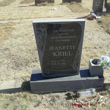 KRIEL Jeanette 1961-2003