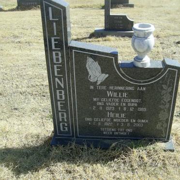 LIEBENBERG Willie 1923-1989 &amp; Heilie 1922-2003