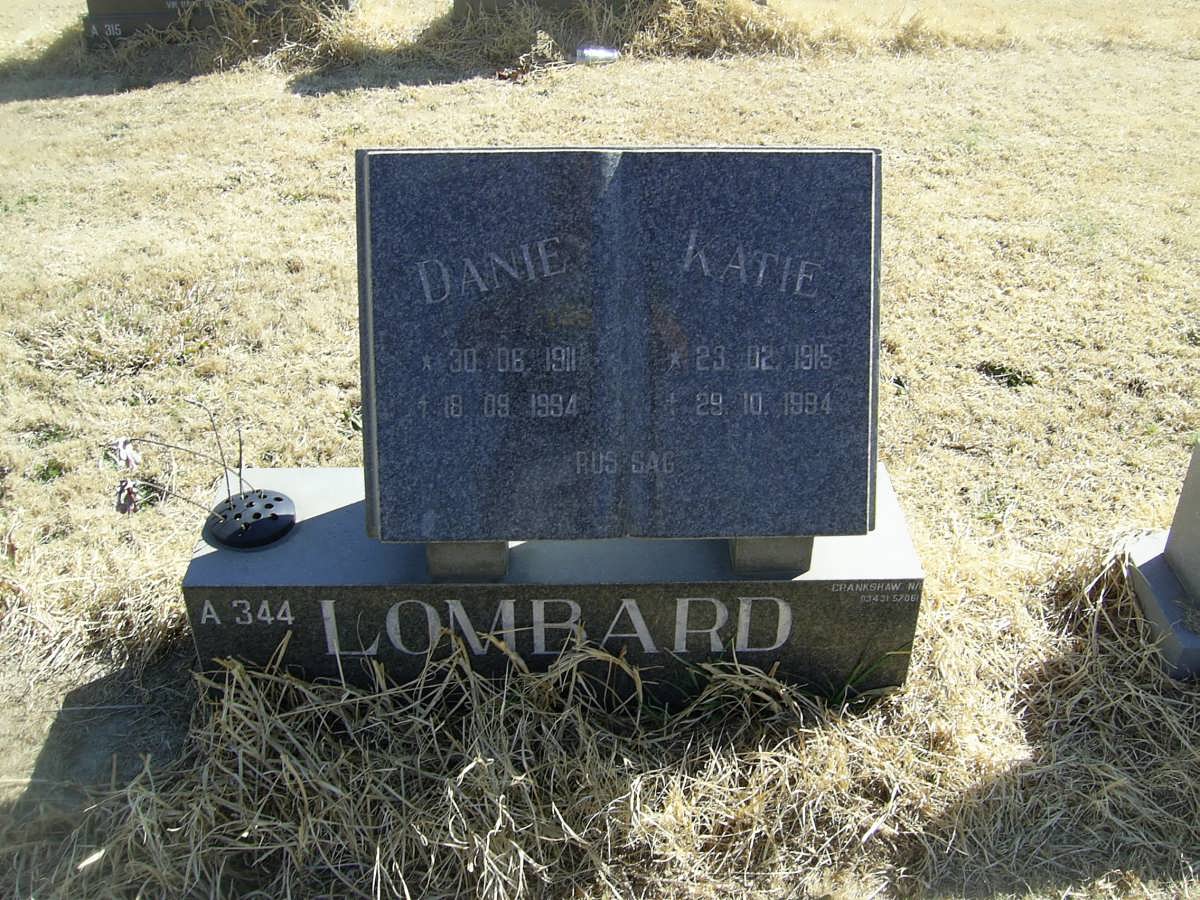 LOMBARD Danie 1911-1994 & Katie 1915-1994