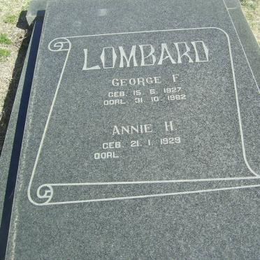 LOMBARD George F. 1927-1982 &amp; Annie H. 1929-