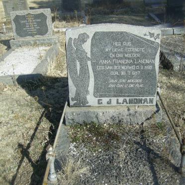 LANDMAN Anna Francina nee VAN DER MERWE 1885-1957
