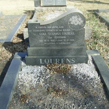 LOURENS Anna Susanna nee SCHOEMAN 1922-1958