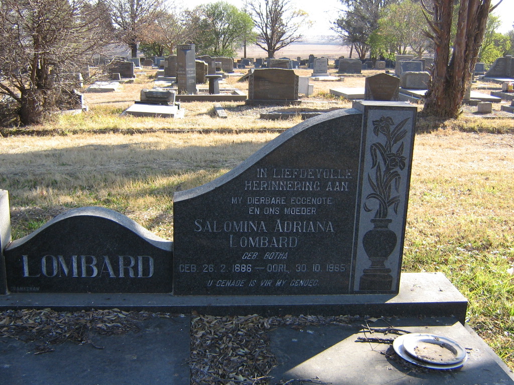 LOMBARD Daniel Benjamin 1879-1966 & Salomina Adriana BOTHA 1886-1965