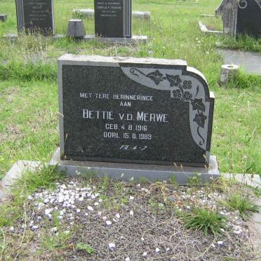MERWE Bettie v.d 1916-1989