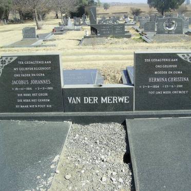 MERWE Jacobus Johannes, van der 1916-1981 &amp; Hermina Christina 1924-2001