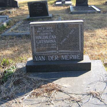 MERWE Magdalena Catharina, van der 1915-1988