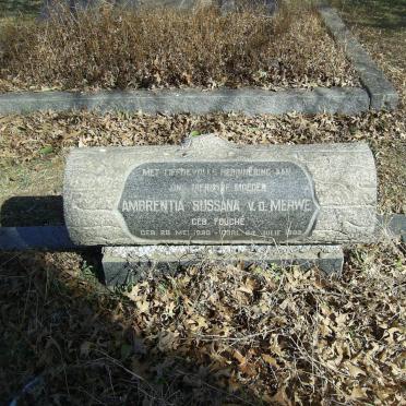 MERWE Ambrentia Susanna, v.d. nee FOUCHE ?-1963