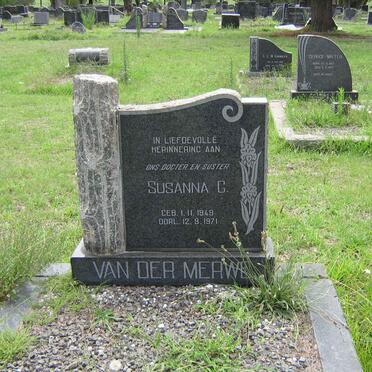 MERWE Susanna C., van der 1949-1971