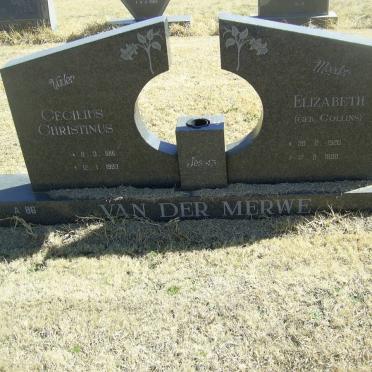 MERWE Cecilius Christinus 1915-1993 &amp; Elizabeth Collins 1920-1990