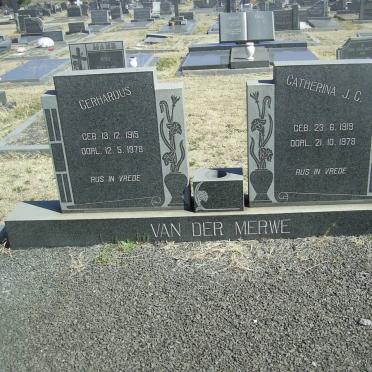 MERWE Gerhardus, van der 1915-1978 &amp; Catherina J.C. 1919-1978