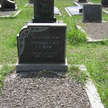MERWE Gertruida J.M.S., v.d nee MARX 1877-1970